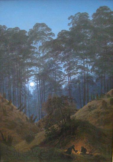 Caspar David Friedrich Waldinneres bei Mondschein Spain oil painting art